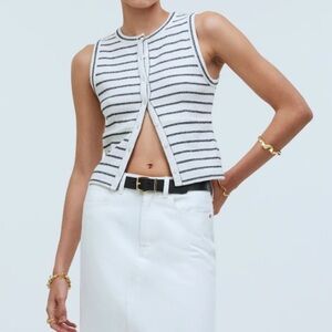 Madewll Striped Sleeveless Sweater Vest